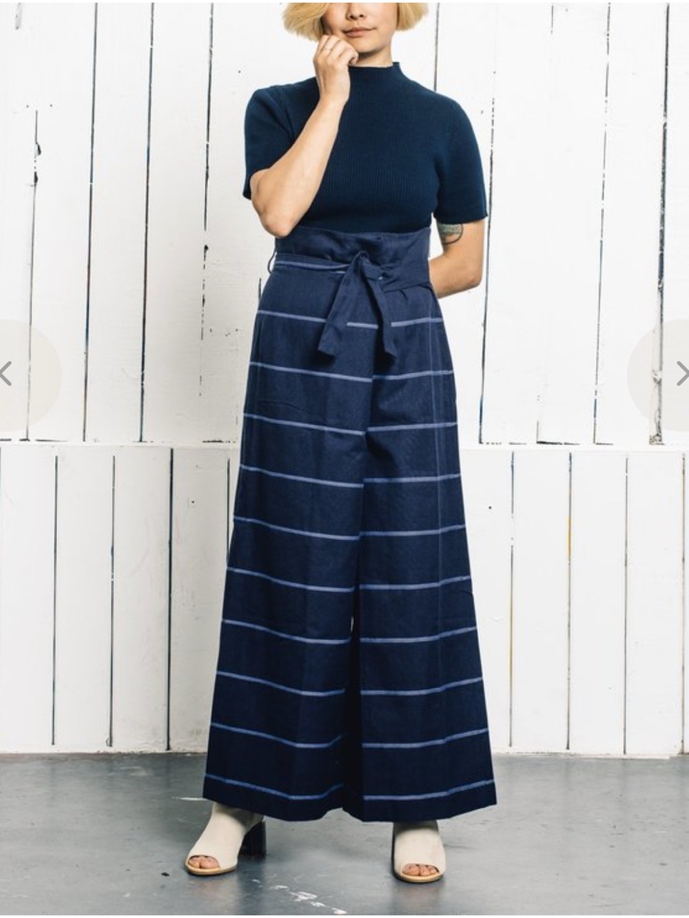 MARA HOFFMAN Lucretia Pants Wide Leg Striped Organic Cotton Modern Coastal S‎
